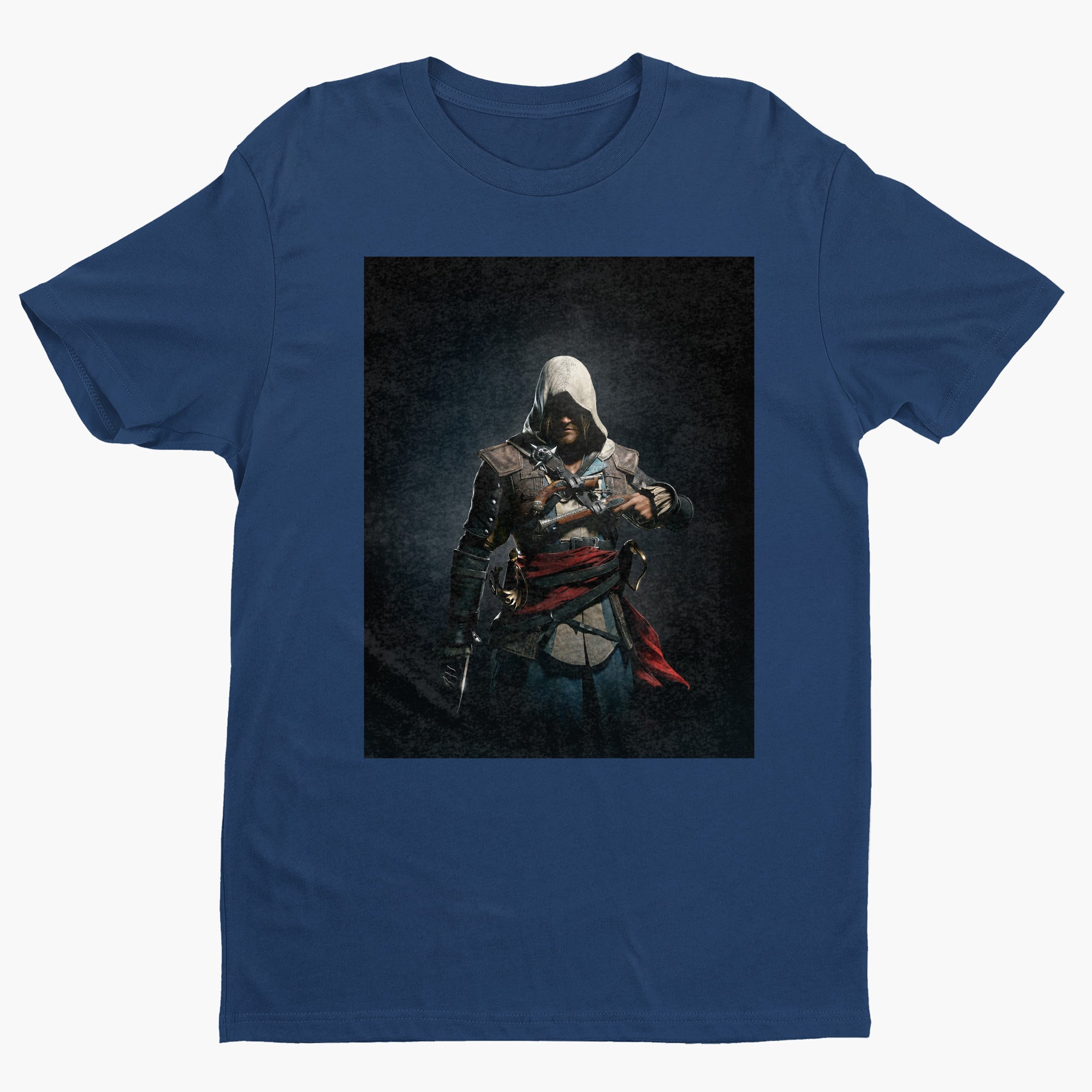 Assassin's Creed IV Black Flag Edward Kenway tee - navy unisex t-shirt, front view